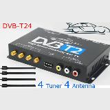 HDTV автомобильный DVB-T2 DVB-T MULTI PLP цифровой ТВ-приемник автомобильный DTV-приставка с 4-тюнером антенной, черный, 25*15*8cm — фото 3
