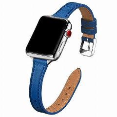 Ремешок кожаный для apple watch Blue, 42mm 44mm 45mm 49mm, синий, 42/44/45/49