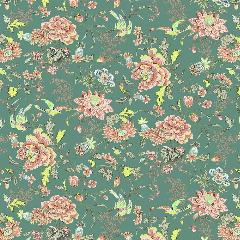 Мебельная ткань, микровелюр Floristic 204. Ширина 140 см., зеленый, розовый, серый, салатовый