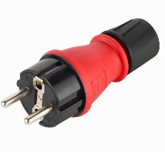 Вилка евро Electraline прямой ввод 16А 230В IP54 55082, красный