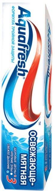 Зубная паста Aquafresh Освежающе-мятная 100 мл для взрослых, свежий мятный вкус, эффективная защита от кариеса
