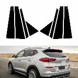 Подходит для Hyundai Tucson (TL) 2016 2017 2018 2019 2020 2021, глянцевая черная стойка, оконная дверная крышка, декоративные наклейки — фото 1