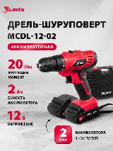 Дрель-шуруповерт аккумуляторная MTX MCDL-12-02 Li-Ion, 12 В, 2 акк. 26182, красный — фото 1
