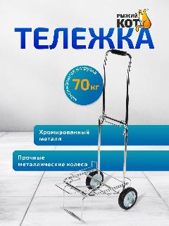 Сумка-тележка Рыжий кот, хромированная сталь, 38x102 см