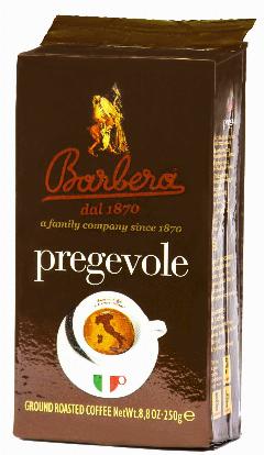 Кофе молотый Barbera Pregevole, арабика/робуста, средняя обжарка, 250 гр