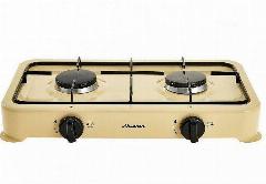 Газовая настольная плита аксинья КС-106, 2 конфорки, бежевый, 480x290x80
