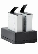 Аккумуляторные батареи для экшн-камеры AKASO Brave 4 Pro/V50X, 2x1350 мАч с двойным зарядным устройством USB, черный — фото 4