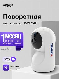 Wi-Fi-камера TRASSIR TR-W2S1PT, поворотная, 2 Мп, ИК-подсветка до 10 м, белый, 1/2.9"
