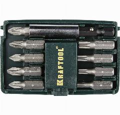 Набор бит KRAFTOOL Compact-10 с магнитным адаптером 10 шт. (26130-H10)