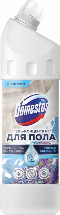 Доместос / Domestos - Гель-концентрат для пола с хлором Ультра гигиена Горная свежесть 1 л, белый