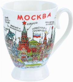 Кружка матовая фарфоровая "Москва. Символы", 400мл
