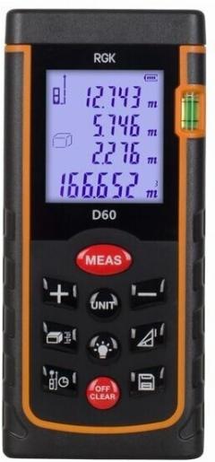 Лазерный дальномер RGK D60 60 м, черный