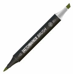 Маркер Sketchmarker Brush двухсторонний на спирт. основе цв. G30 Оливковый зеленый, G30 olive green