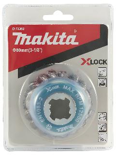 Щетка чашечная 80 мм (для УШМ, X-Lock, витой металл 0.5 мм) MAKITA D-73380