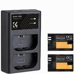 2 аккумулятора LP-E6NH + зарядное устройство K&F Concept KF28.0021, черный