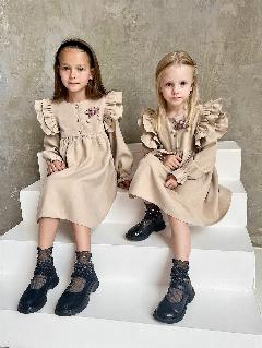 Платье 3KINDER Базовая коллекция, коричневый, 32