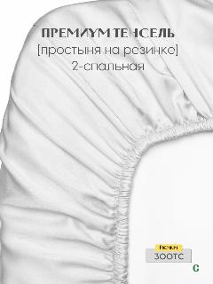 Простыня, на резинке 160x200x25, тенсель, белый, Coho Home, pure white, 160 х 200
