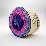 Пряжа Cotton Royal Color Waves цвет 22-08 Fibra Natura / 2 мотка / 100% хлопок / 100 г 210 м, фиолетово-сиреневый меланж, розовый, фиолетовый, сиреневый — фото 3