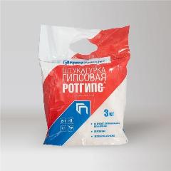 Штукатурка "ГП Ротгипс" (3кг) гипсовая, серый, 1.2 мм