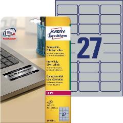 Серебристые полиэстерные этикетки Avery Zweckform [L6011-20] (63.5x29.6 мм, 540 шт, 20 листов)
