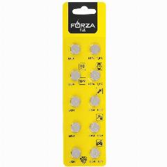 Батарейки FORZA PLUS 10шт LR54 (G10) щелочная, BL, серебристый