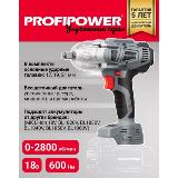 Аккумуляторный гайковерт бесщеточный ударный ProfiPower DWDTW-18V (без акб, 600Нм, набор головок 17/19/21мм, в коробке) — фото 3