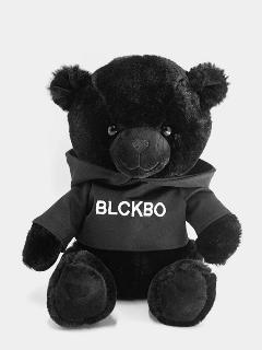 Мягкая игрушка большой Черный Блэкбо Медведь в худи 40 см Blckbo / черный медведь игрушка в толстовке