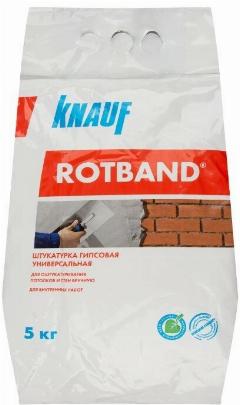KNAUF Ротбанд штукатурка гипсовая для потолков и стен (5кг), серый, 1.2 мм