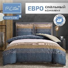 Постельное белье Евро размер MCotton Полисатин Банди/наволочки с ушками 70х70 2 шт, евростандарт, 200 х 220
