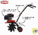 Культиватор бензиновый HAMMER RT-50А, 5 л. с, ширина обработки 500 мм, глубина 360 мм, красный — фото 3