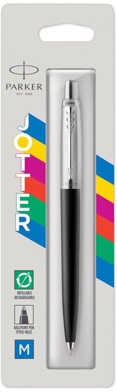 Ручка шариковая Parker "Jotter Black" синяя, 1,0мм, кнопочн, пластик. корпус, блистер