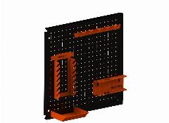 Металлическая перфопанель Metalex 500х500 чёрная (с комплектом аксессуаров), черный