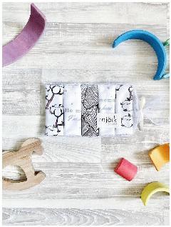 Набор платочков Mjolk, 100 % хлопок, для новорожденных, 20х20 см, 5 штук, 20x20 см
