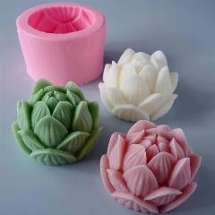 Форма для свечей силиконовая 3D лотоса, розовый,, /