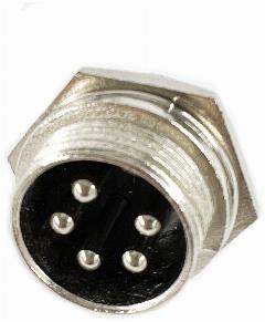 Разъем MIC16 5Pin штекер металл на корпус, серебристый
