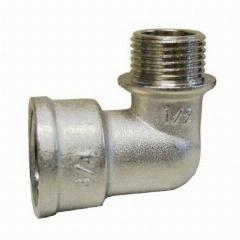 Уголок резьбовой STI 1/2"x3/4" наружная-внутренняя резьба, латунь никелированная, Китай