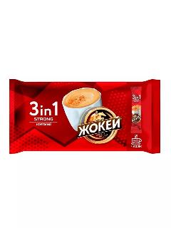 Растворимый порционный кофе Жокей "3 в 1 Strong", крепкий, 50 чашек