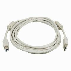 Кабель USB2.0 NingBo USB A(m) - USB B(m), ферритовый фильтр , 3м, серый [usb2.0-am/bm-3m-mg], серый, серый