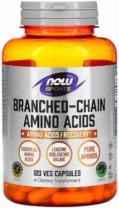 NOW Foods BCAA Branched Chain Amino Acids, Аминокислоты с разветвленной цепью 120 капсул