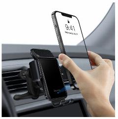 Автомобильный держатель с солнечной батарей Baseus Smart Solar Power Wireless Car Mount Electric Holder, Черный, SUZG000001