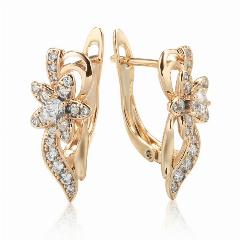 Серьги SYOUJYO, покрытие из розового золота, белый