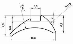 Уплотнитель для алюминиевых окон G003D, 20м, черный