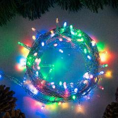 Гирлянда «Нить» 10 м, IP20, прозрачная нить, 100 LED, свечение мульти, 8 режимов, 220 В, 3556779