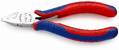 Бокорезы KNIPEX для электроники, острая головка, 130 мм, 2-комп ручки KN-7742130, красный/синий