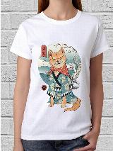 Футболка YYOMMY PRINT с дизайнерским принтом Акита-ину Сиба-ину Шиба-ину, белый, M/L — фото 3