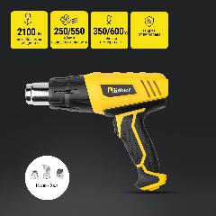 Фен технический KOLNER KHG 2100, регулировка температуры, защита от перегрева, 2100Вт, 75x235x220 мм