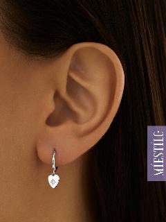 Серьги с подвесками, конго MIESTILO, серебро, 925 проба, родирование, фианит, серебристый, 11 мм