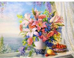 Картина по номерам на холсте Букет с лилиями, 40x50 см