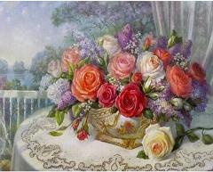 Картина по номерам 40х50 Яркие розы Цветы, 40x50 см
