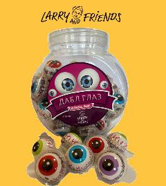 Жевательная резинка с начинкой "Дабл Глаз" ассорти, 50 шт, 12 гр, Larry and Friends